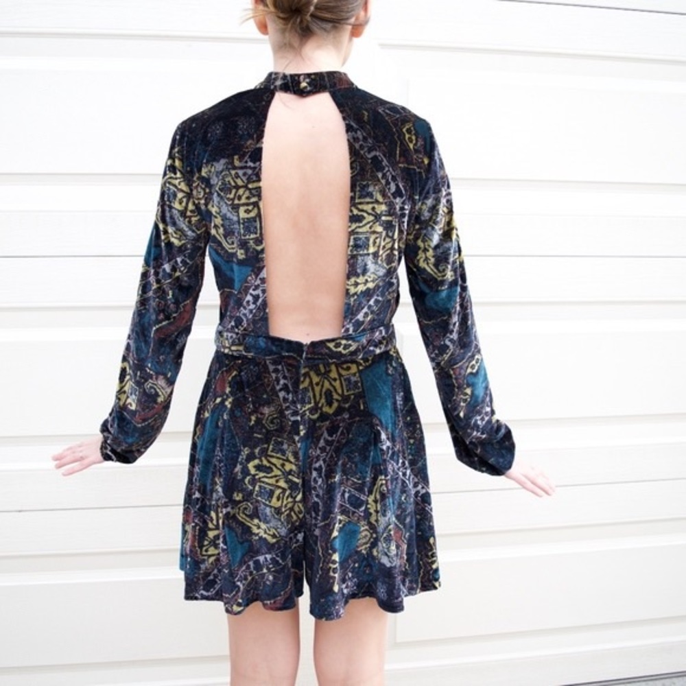 Free People Velvet Long Sleeve Romper